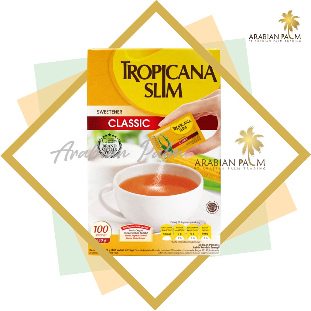 

Tropicana Slim Sweetener Classic ( 100 Sachet @250 Gr )