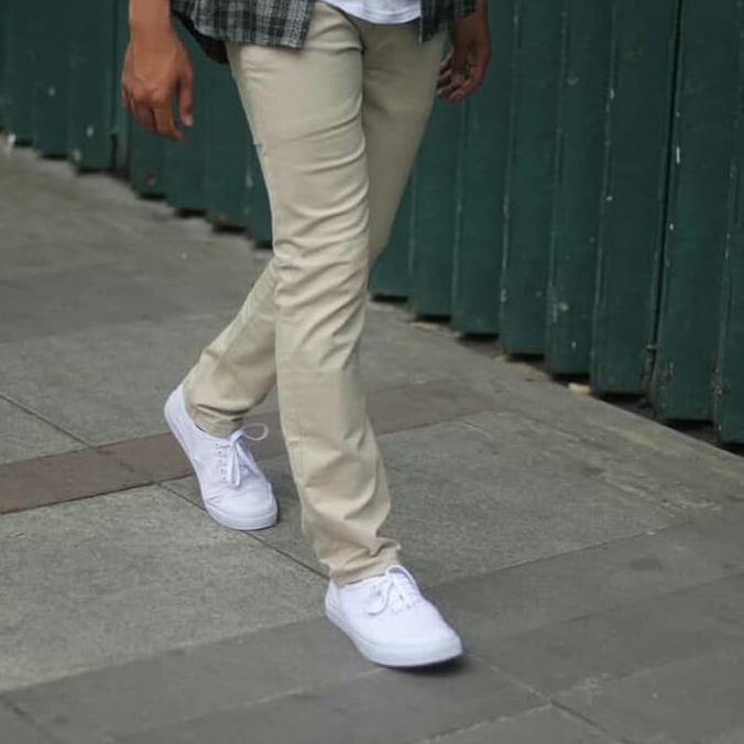 CELANA CHINO PRIA CREAM PREMIUM KEREN / CELANA BAHAN / CELANA PANJANG