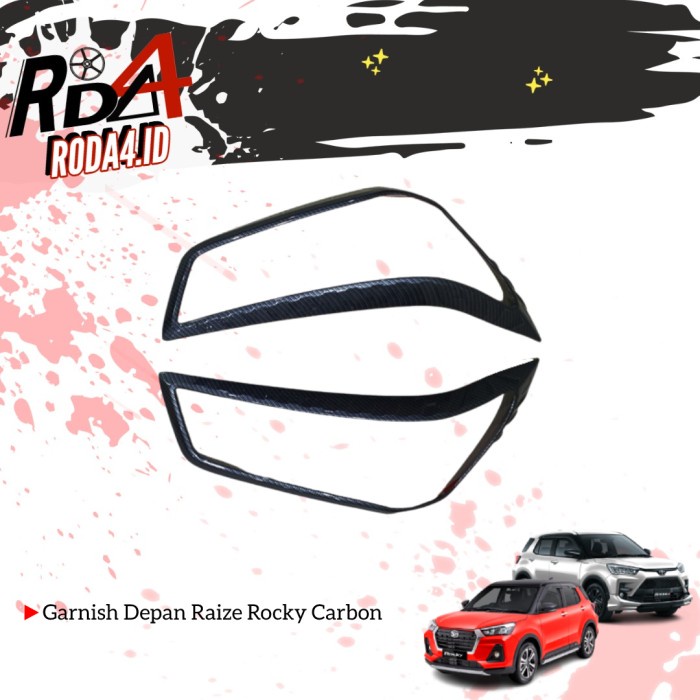 Garnish Mobil Raize Rocky 2021 Garnis Depan Cover Head Lamp Carbon