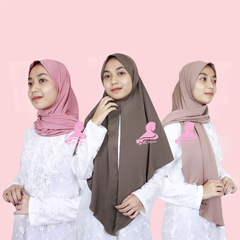 Hijab instan Malika Bergo Malay Segitiga Instan