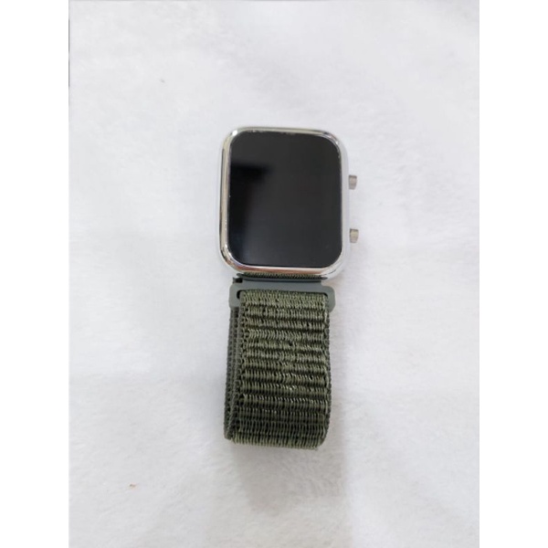 Jam LED Watch Strap Kanvas Persegi-Armi