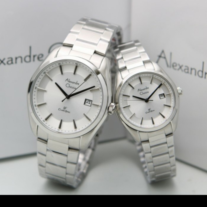 FASHION WANITA FASHION COUPLE JAM TANGAN COUPLE PRIA WANITA ALEXANDRE CHRISTIE 8648 MD LD HR1363