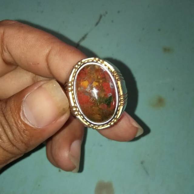 Cincin batu panca warna unik klawing