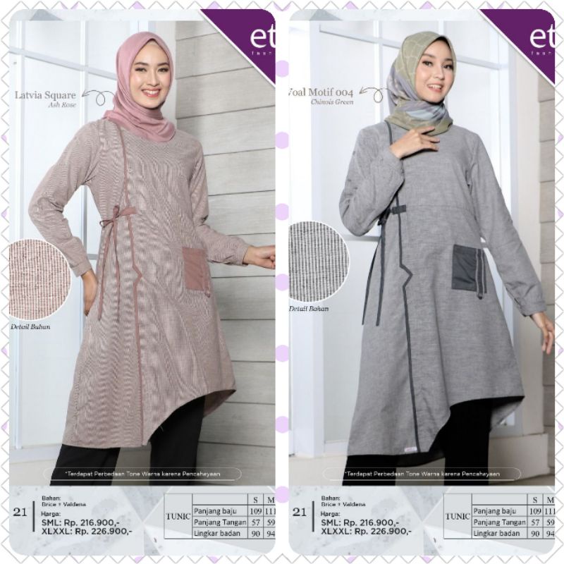 ATASAN TUNIK ETHICA MEGUMI 21 DUSTY PINK MEGUMI 21 GREY