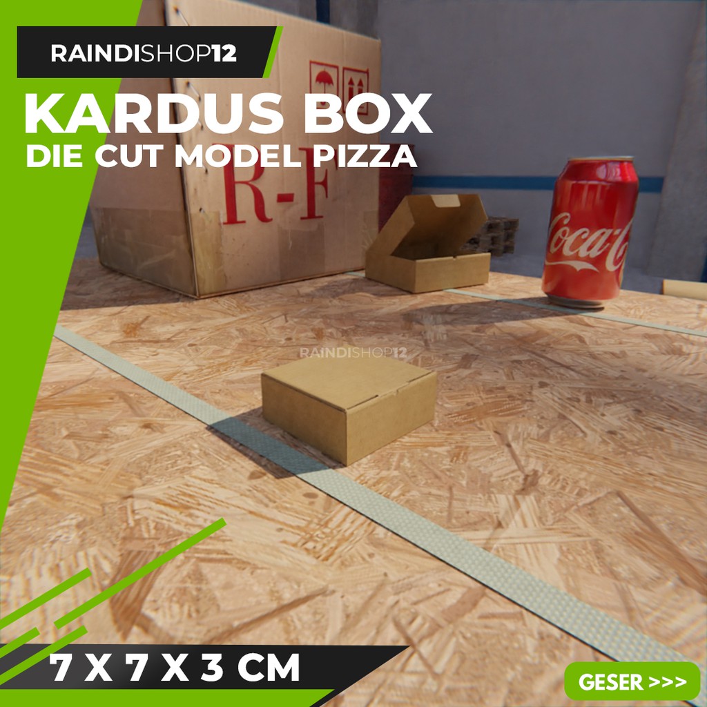 

BOX 7 X 7 X 3 CM KARDUS DIE CUT PIZZA KEMASAN PACKAGING KADO