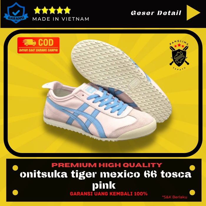 Sepatu Onitsuka Tiger 66 Tosca Pink Sneakers Wanita Sneaker Fashion Cewek Import Premium Original