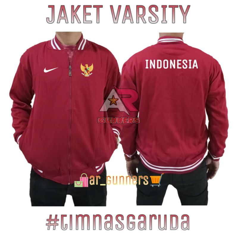 JAKET TIMNAS INDONESIA JAKET BOLA TIMNAS JAKET VARSITY TERBARU
