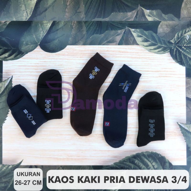 DAMODA Kaos Kaki Pria Formal 3/4 Dewasa Motif | Kaos Kaki Kerja Kantor Pria