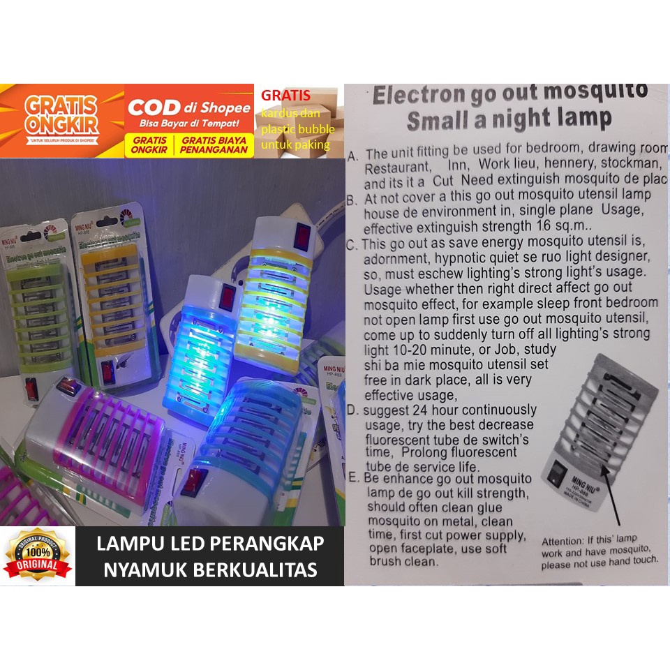 Perangkap Nyamuk Elektrik / Lampu LED Perangkap Nyamuk / Lampu Tidur Perangkap Nyamuk / Lampu Anti
