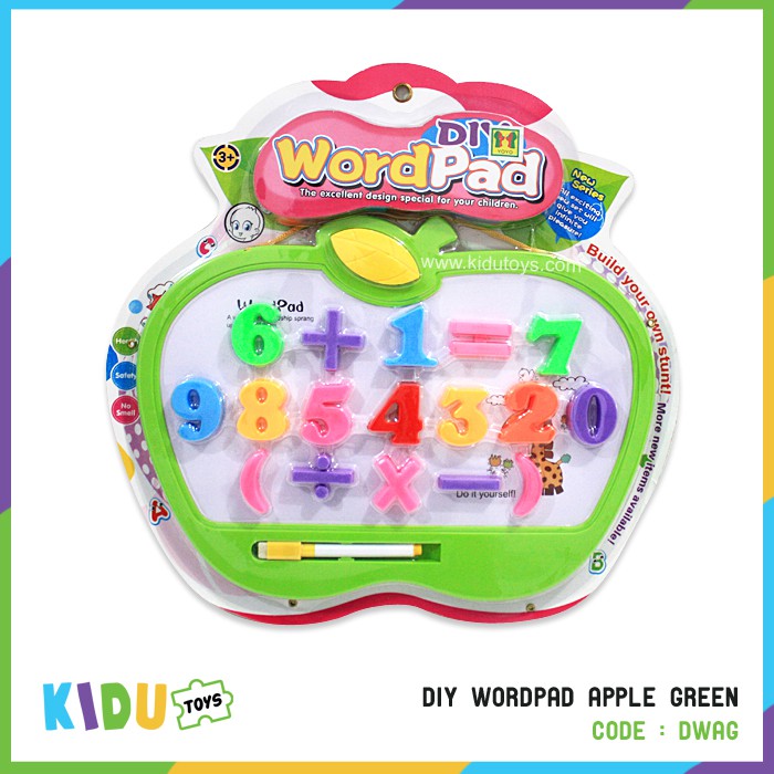 Mainan Papan Tulis Anak DIY Wordpad Apple Green Kidu Toys