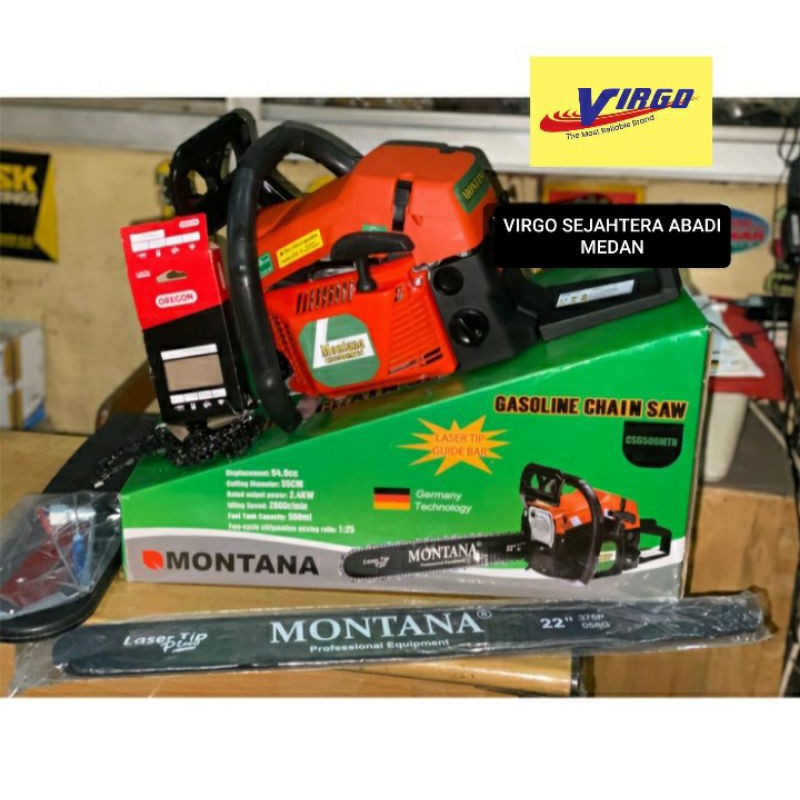 MONTANA CS6500MTN MESIN CHAINSAW CHAIN SAW SENSO GERGAJI POTONG KAYU 22" INCHI 2 TAK CS 6500 MTN