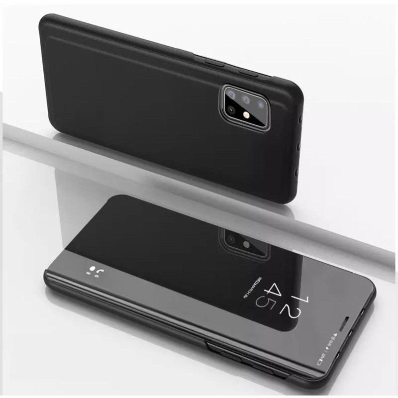 CASE INFINIX HOT 10 10s NOTE 8 CLEAR VIEW FLIP MIRROR COVER CASE STANDING