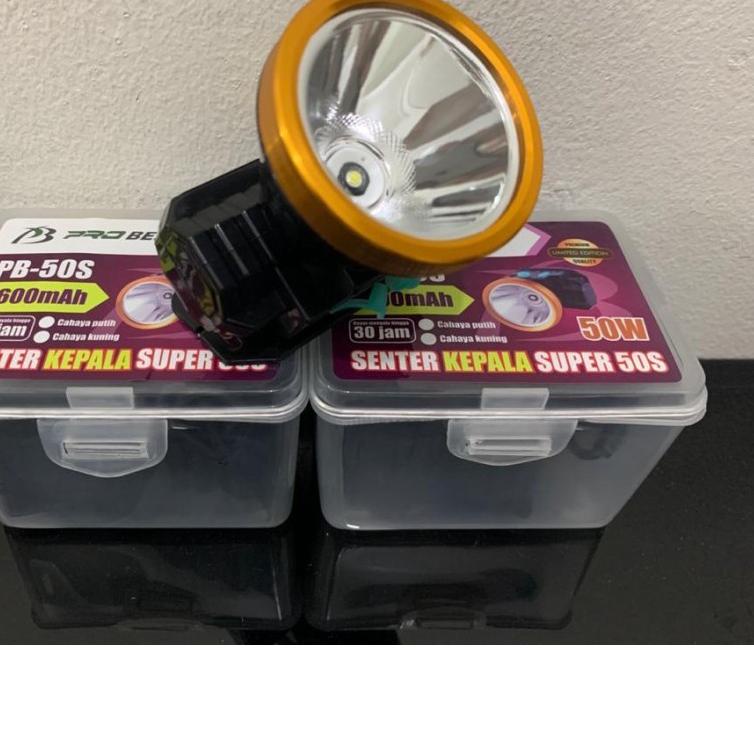 SENTER KEPALA CAS PROBEST 50 WATT SUPER TERANG//SENTER PB-50W CAHAYA PUTIH 50W