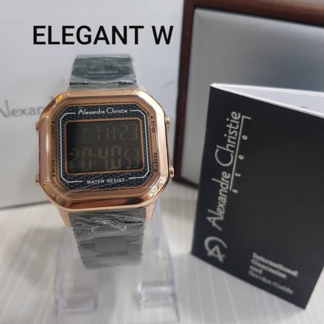 JAM TANGAN ALEXANDER CHRISTIE WANITA DIGITAL ORIGINAL AC 9226LH ROSEGOLD BLACK