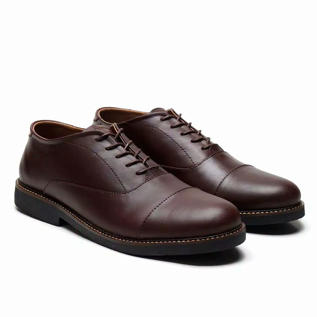 OXFORD BROWN - Pantofel Pria Kulit Asli Formal Kasual Sepatu Pantofel Kerja Pria - Pantopel