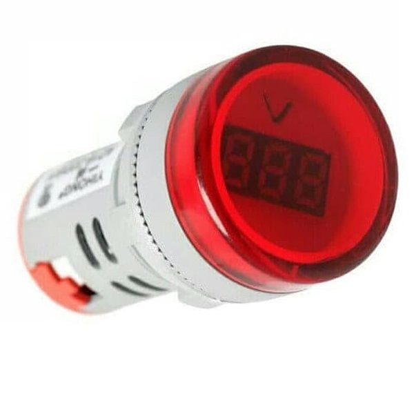 [DSP-9032] PILOT LAMP DIGITAL VOLTMETER 22MM AC 60-500V MERAH