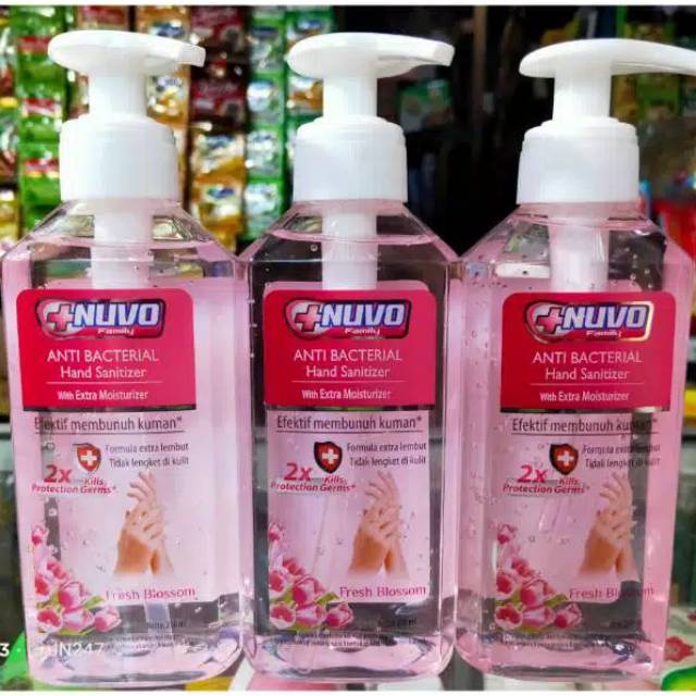 Jual Nuvo Hand Sanitizer 250ml Anti Bacterial Extra Moisturizer Bottle