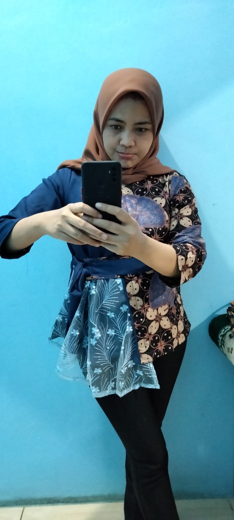 Tey-17 Batik Wanita Asj Sa Hrb026 Kenongo Kemeja Tosca Pendek