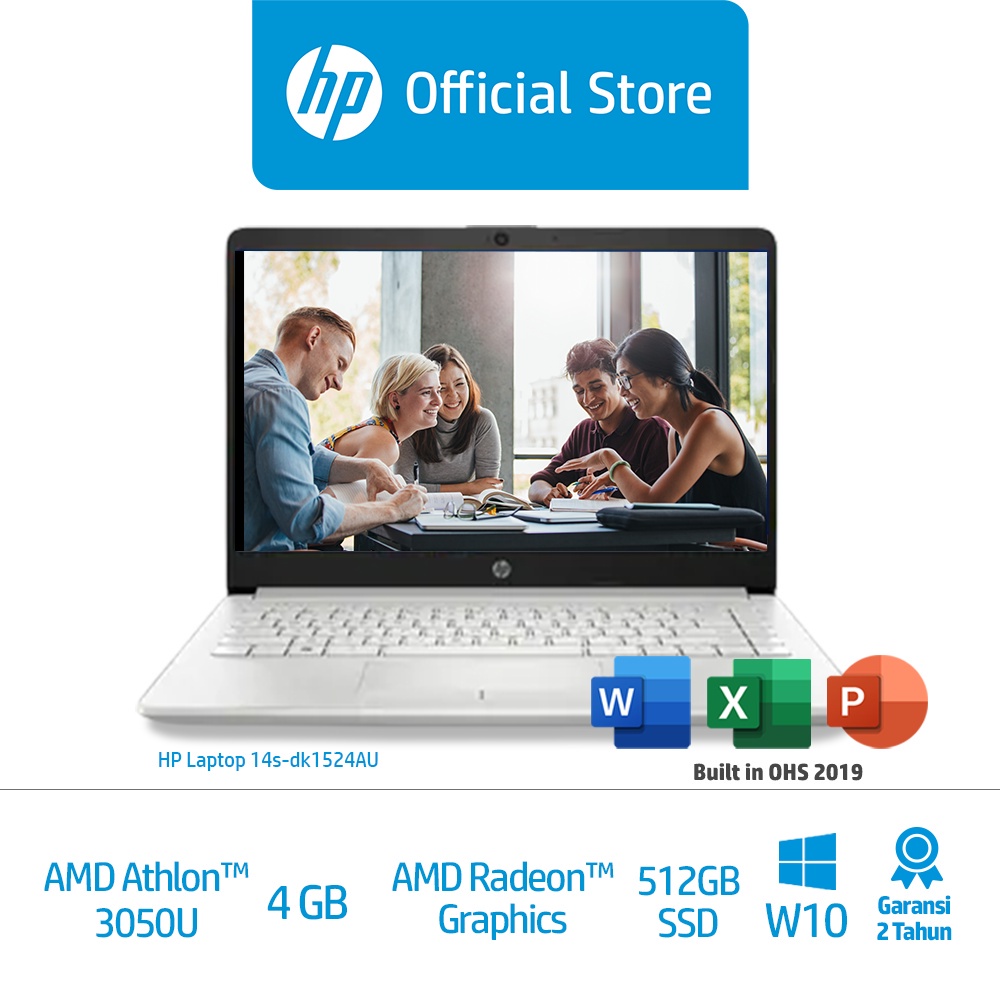 PROMO MURAH 2.2 FLASH SALE HOT    HP 14s-dk1524AU Laptop/14"/AMD Athlon Silver 3050U/4GB/AMD Radeon™