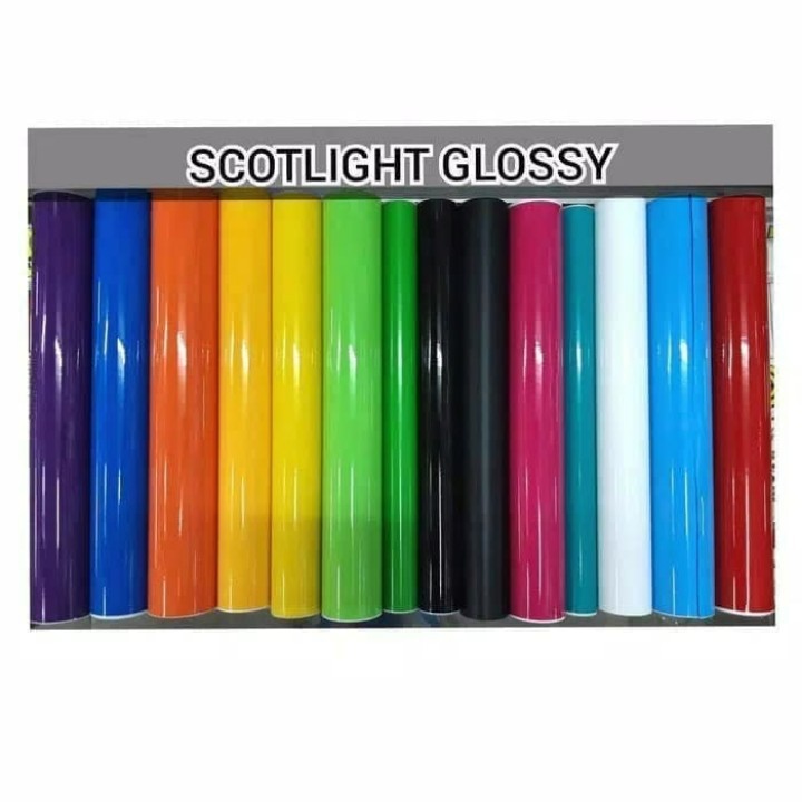 Skotlet Sticker Warna Glossi Polos Wraping mobil,motor,laptop dll 100cm