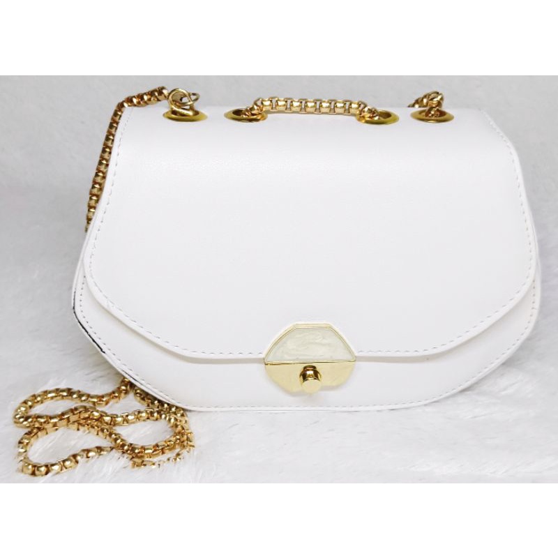 Tas Selempang Wanita Lavender Apply Warna Putih