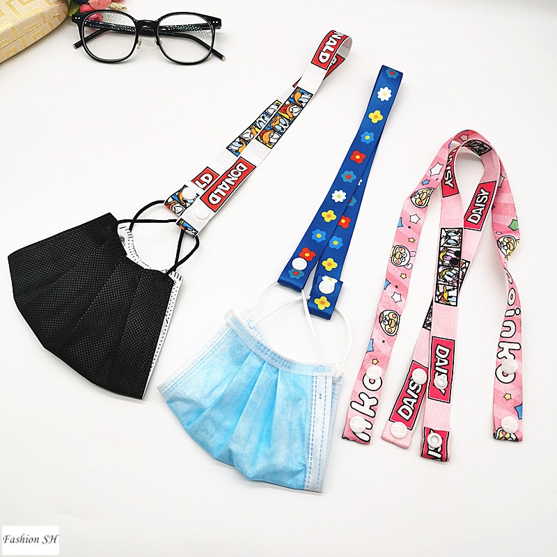 Cute cartoon mask lanyard adjustable length mask chain mask necklace