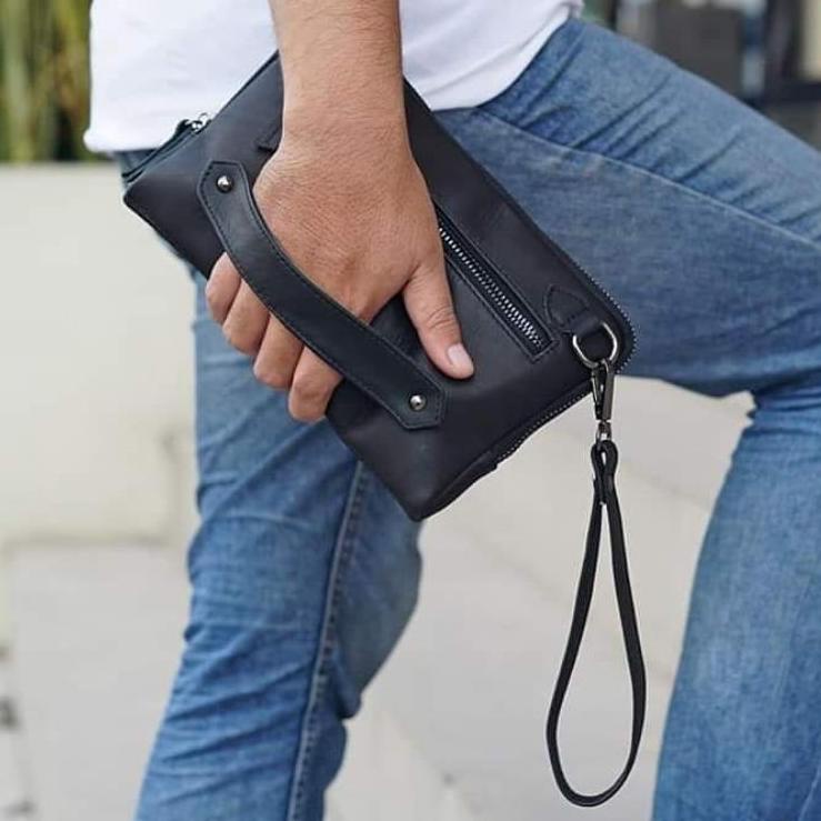 Sedang Trend MS Clutch - Tas Tangan Pria Kulit Mark Hemsworth Code V7745