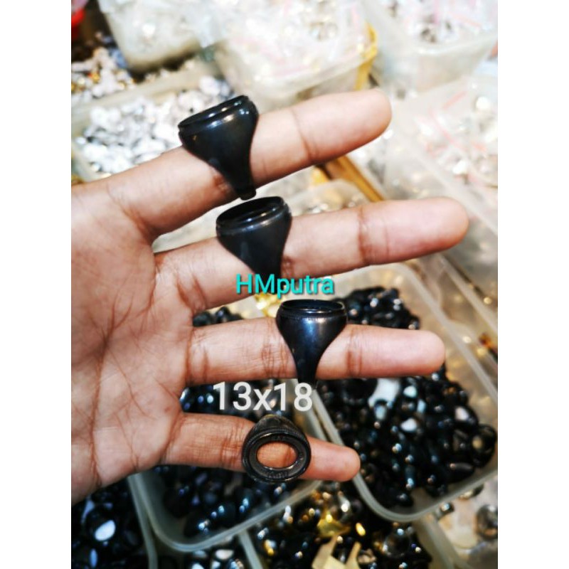 Ring emban titanium super kualitas warna hitam polos