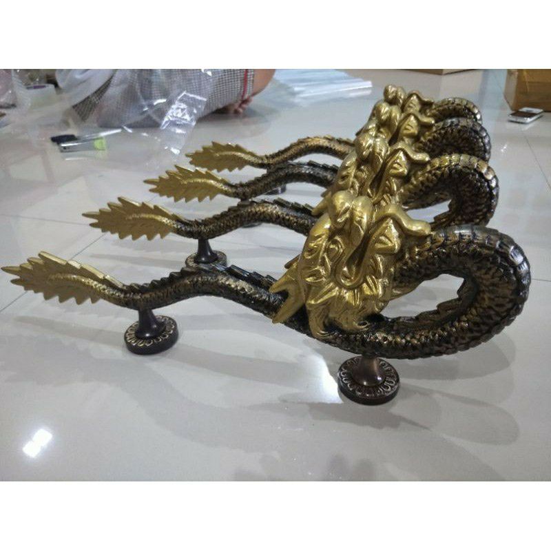 Handle Pintu / Gagang Pintu Rumah Pagar Aluminium Antik Murah Motif Naga 48cm