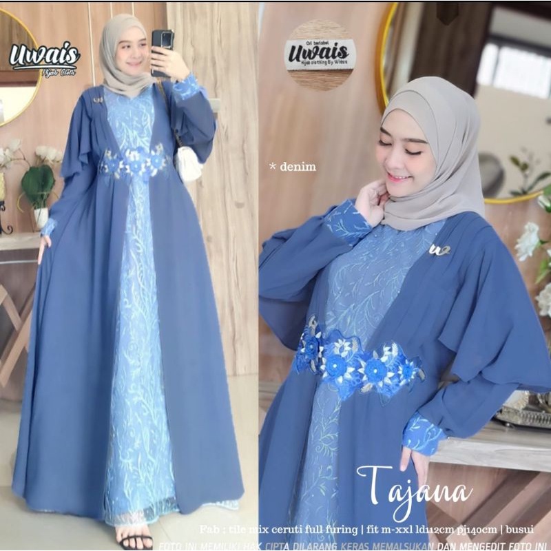 TAJANA GOWN | DRESS ORIGINAL BY UWAIS | GAMIS TILE MIX CERUTY FULL FURING | elfarw