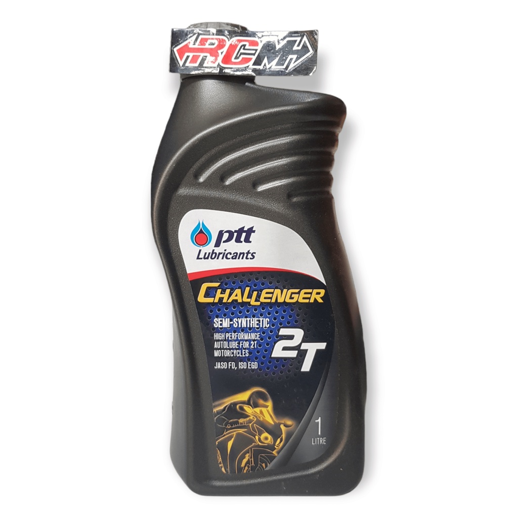 OLI OLIE OIL SAMPING PTT CHALLENGER JASO FD ISO EGD 2T 1L 1 L 1 LITER 1 LITER MOTOR 2 T 2TAK 2 TAK SEMI SYNTHETIC SINTETIS SINTETIK ORI ORIGINAL PTT LUBRICANTS IMPORT TAHAILAND ASLI