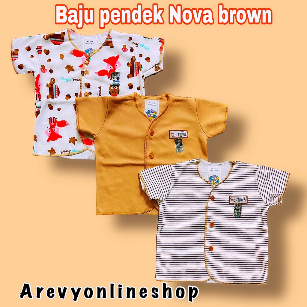 Fluffy Nova Gorillux 3 Pcs Baju Pendek Bayi Piyama Baby Newborn Kado Bayi