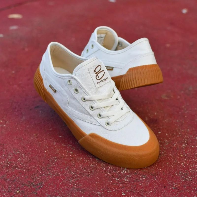 Sepatu Patrobas Equip White Low Natural Gum Original | Sepatu Patrobas Original | Sepatu Kasual Sepa