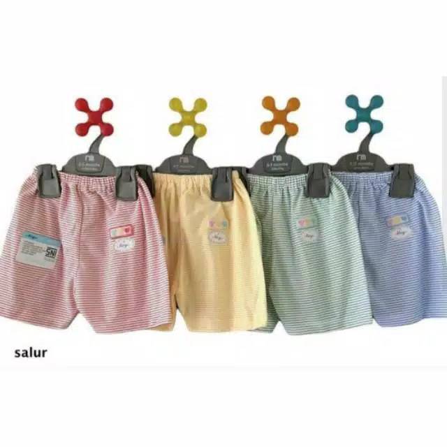 MIYO GARIS (BAWAHAN SAJA) CELANA PENDEK SEGI EMPAT Newborn size 0-6 bulan