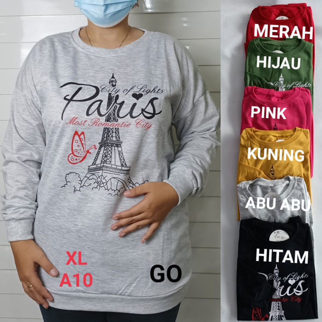 gof A S.DAY SWEATER BIG SIZE Pakaian Wanita Outerwear Atasan Jumbo Extra Mama Size Casual Santai