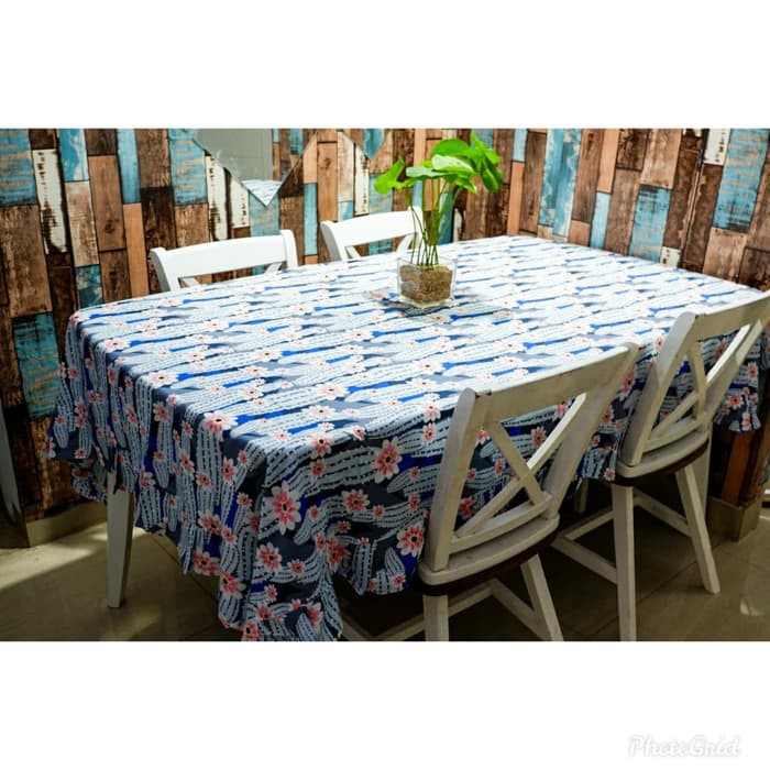 MURAH Taplak Meja Makan Rempel Motif Blue