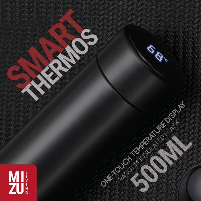 MIZU LIVING Smart Thermos Botol Minum Tumbler Vacuum Flask Stainless Steel 500ml BPA-Free Hot & Cold-1