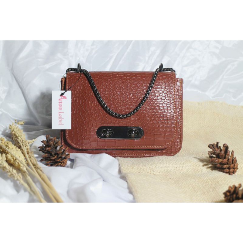 Tas Wanita | Tas Selempang | Crossbody Bag Croco Nirmala BN