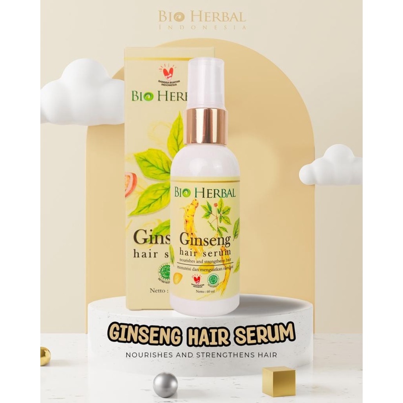 Bio Herbal Hair Serum Rambut dengan Bahan Alami Melembabkan &amp; Melembutkan Rambut 60 ML BPOM ORIGINAL