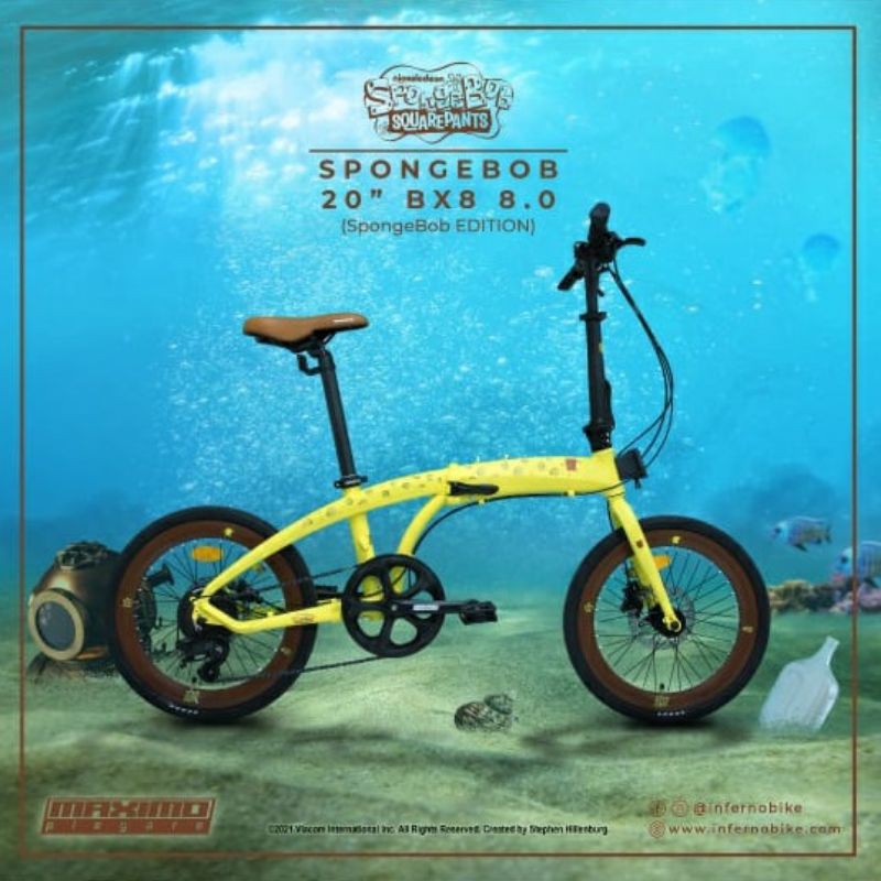 Sepeda lipat 20 inch  Spongebob BX8 8.0