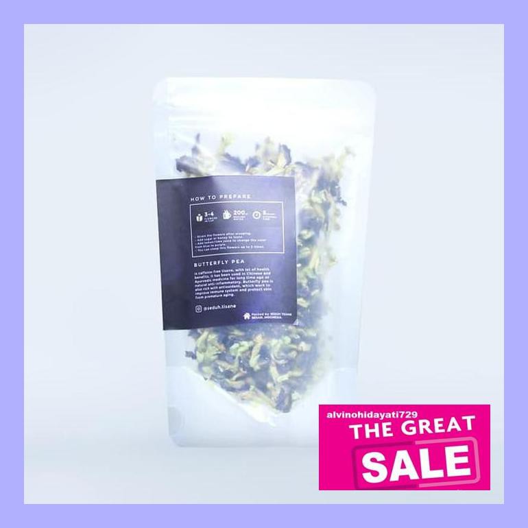 

A50Teh0 Seduh - Bunga Telang Kering Teh Butterfly Pea Blupea Tisane 30 Gram Te40Hs0