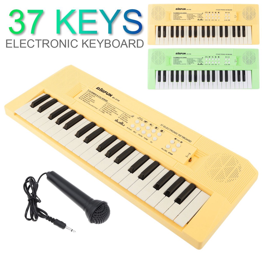 Keyboard Piano Digital Elektronik 37 Kunci 2 Warna Dengan Mikrofon Untuk Hadiah Anak