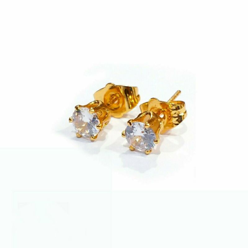 Anting Titanium  Tusuk Mata 1 Perhiasan Lapis Emas Jewelry 104M/R