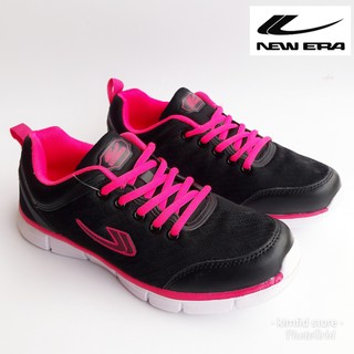  Sepatu  sport sekolah  wanita  new era calista hitam cocok 