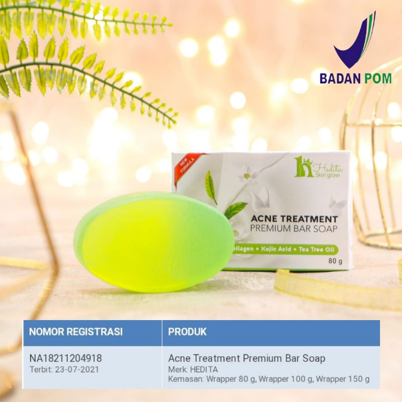 BPOM HEDITA ACNE TREATMENT PREMIUM BARSOAP 80GR