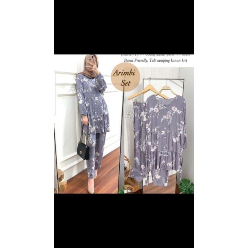 ARIMBI SET||FASHION WANITA||SETELAN CELANA WANITA||SETCEL KEKINIQN||SETCEL TERMURAH