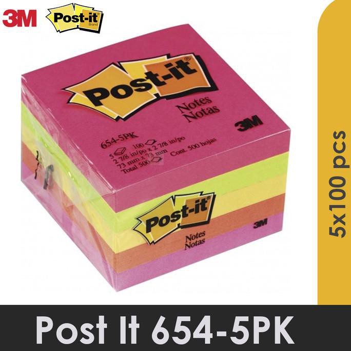 

3m Post It 3M Warna Memo Stick 5 Neon Color 3x3 in 654-5PK