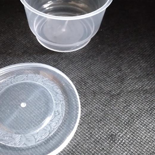 ♣ cup puding mini 100 ml/tutup motip batik/bahan pp tebal/isi 25 pcs ♛