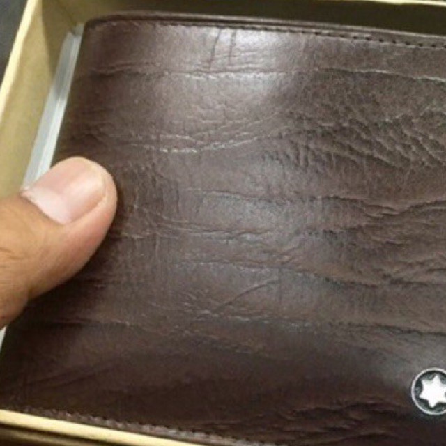 dompet lipat pria bahan kulit asli motif cetak urat kayu #dompet #dompetkulit #dompetpria #menwallet