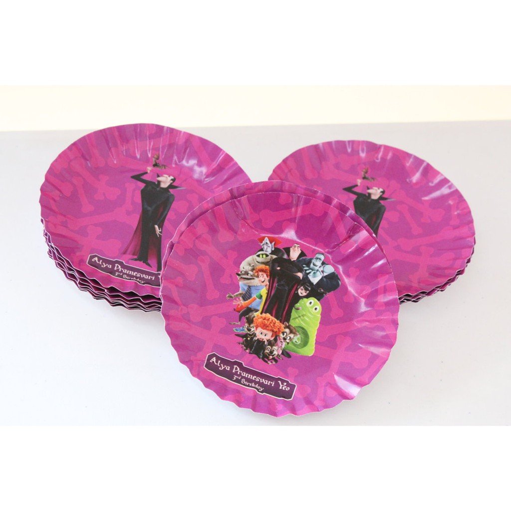 piring kertas hotel transylvania / wadah kue hotel transylvania / paper plate hotel transylvania